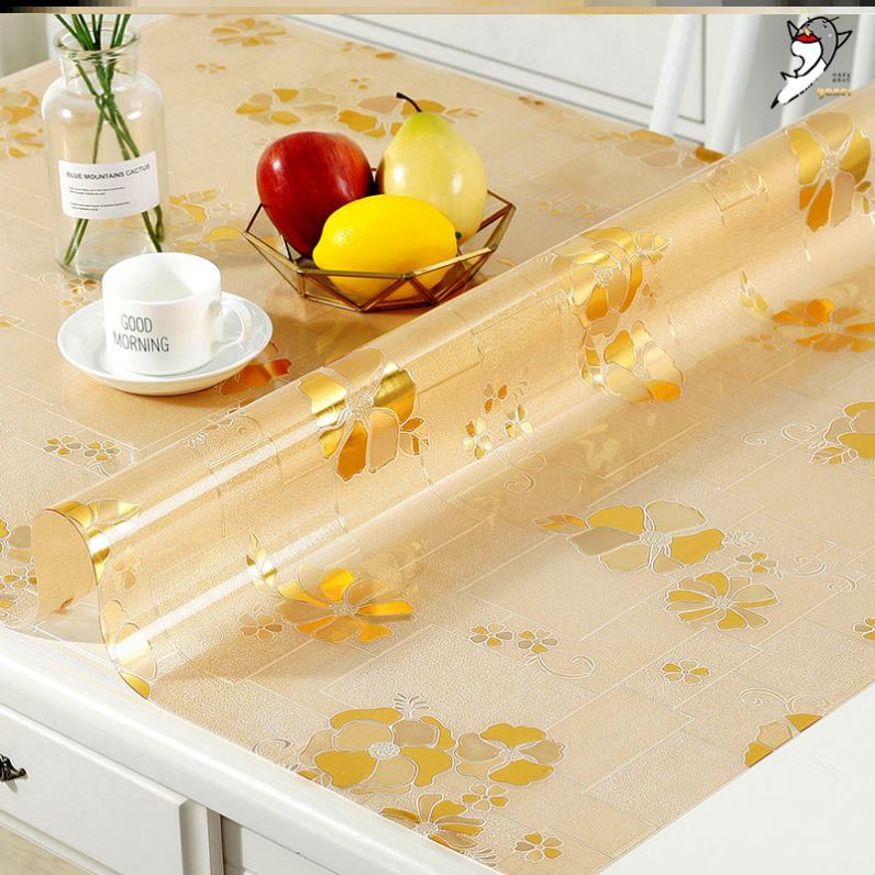 透明软玻璃桌布磨砂带花图片