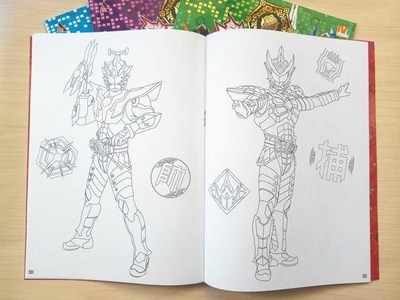 手工涂鸦水画本铠甲勇士捕将儿童画画本涂色本 3q4567岁幼儿园宝图片