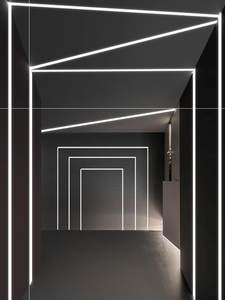 卧室工装凹槽工程灯拍照暗槽嵌入式灯硬灯条吊s线灯超市灯线条灯