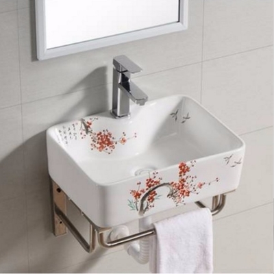 迷你洗手盆中小i户型卫生间三角形阳台洗脸盆陶瓷面池盘简易挂墙