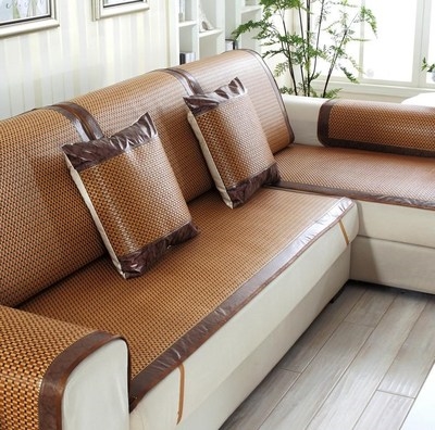 垫竹编夏季沙发三件可沙发定做三人贵妃榻l透气套席子沙发竹席太