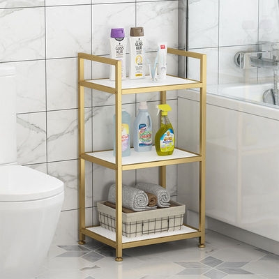 卫生间钢木置物架l浴室厕所脸盆架多功能收纳架厨房落地多层储物
