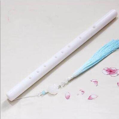 玉笛子 白玉 流苏吊坠_汉服吊坠 箫坠道具 玉笛 渐变 古装玉笛子 古风