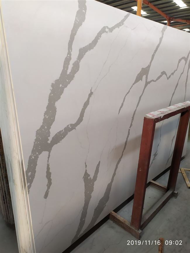 高档厨房台做窗定鱼肚白石英石台面石人造大理石台面中岛台吧奢华