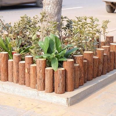 原木围栏木墩图片