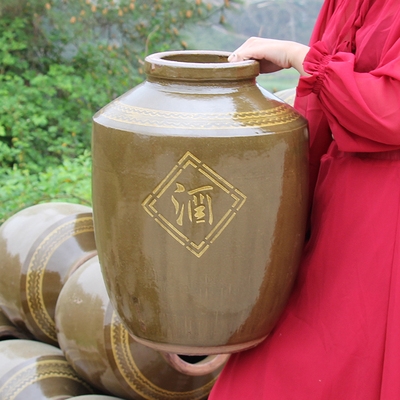 酒缸酒罐家用窖藏30红釉瓷陶酒坛30斤50斤100斤200斤300斤500斤酒缸大