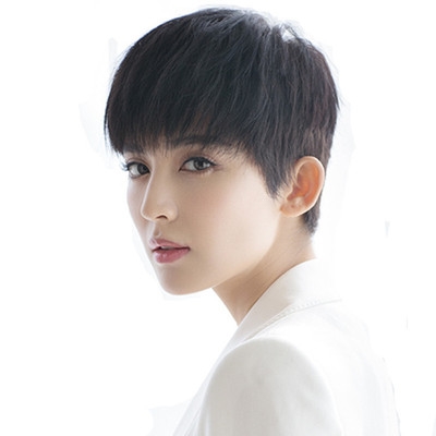 真发假发套男士女短发酷帅气真人发丝自然韩全头套式中性光头图片