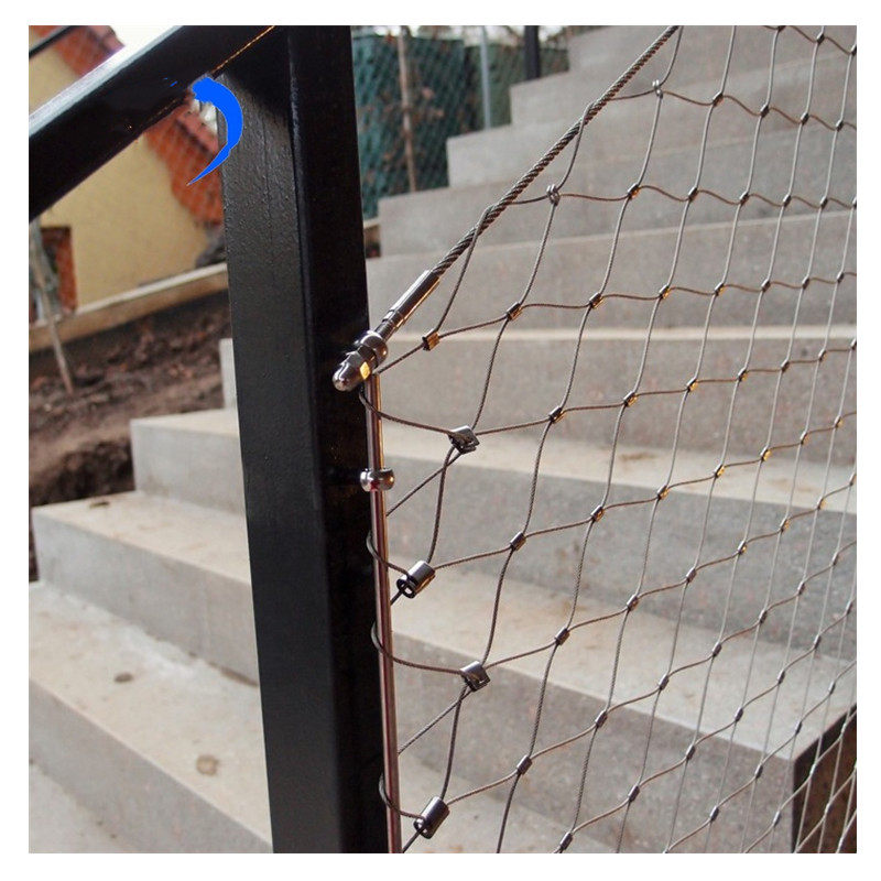 防坠网楼网扶栏梯桥丝防护围e网游乐场扶梯安钢梁围栏