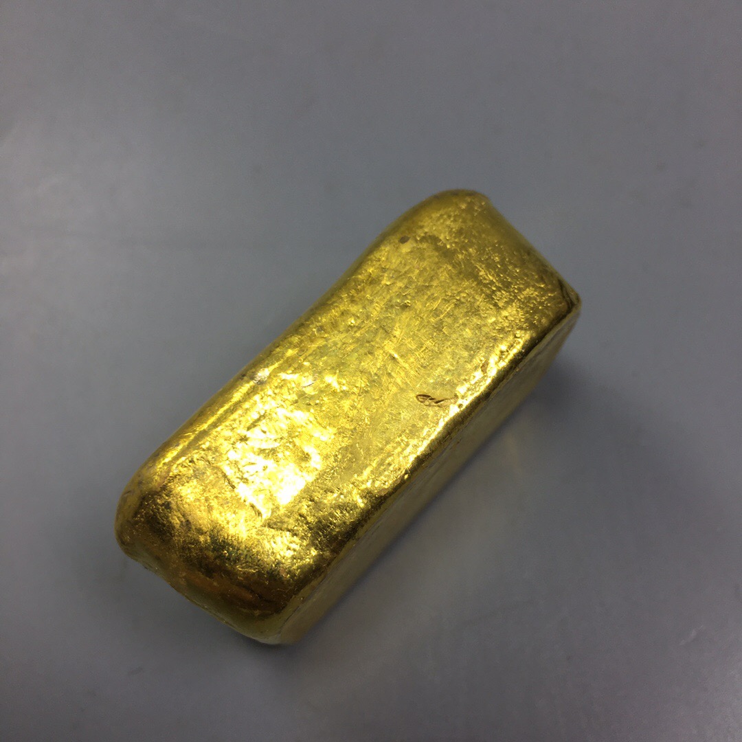 古玩工艺品收藏仿古金锭金条金凤祥三排馒头o锭纯黄铜鎏金78号.