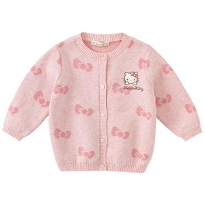 HelloKitty聯(lián)名戴維貝拉女童針織外套毛衣開(kāi)衫寶寶秋裝女寶童裝