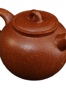 宜兴紫砂壶红降坡小巨轮壶140cc家用手工功夫泡茶壶紫砂茶具茶壶