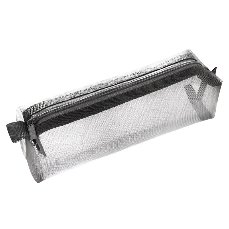 韩国简约透明网纱笔袋小清新考试大容量款文具男女生通用铅笔盒