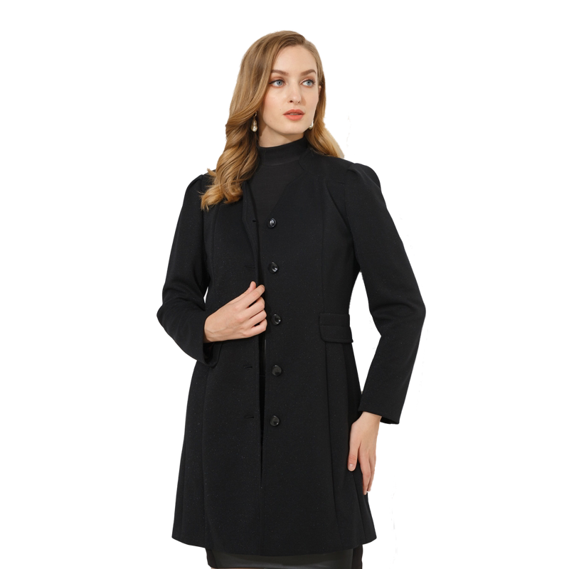 玫而美品牌专柜修身职业中长款薄大衣女中年秋冬风衣mdfp67200