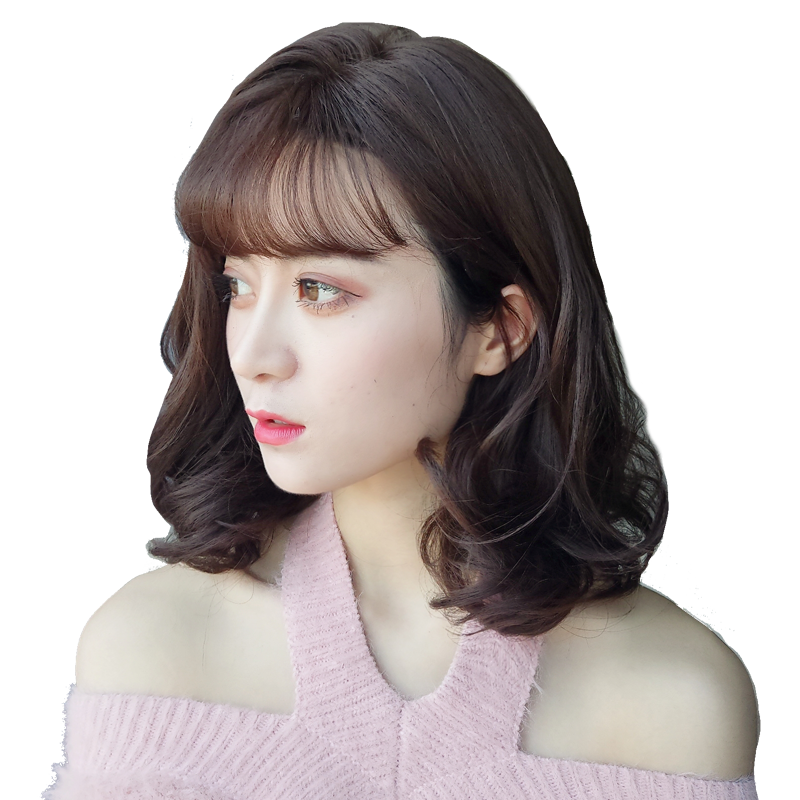 假发女短卷发 时尚可爱波波头中长发 韩国气质蓬松梨花头长脸短发