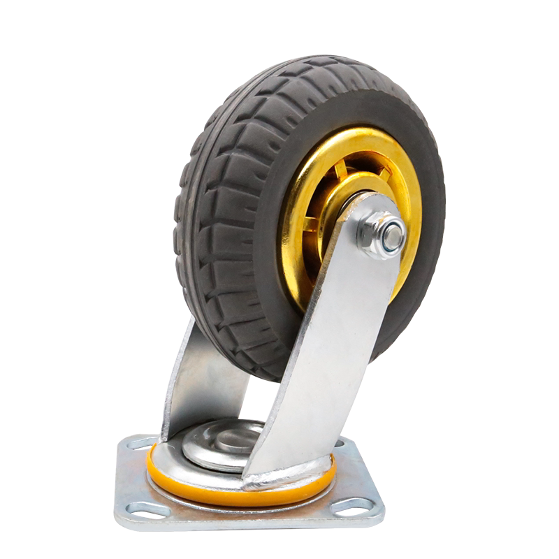万向轮重型脚轮静音橡胶轮4568寸底座带刹车通用平板手推车小轮子