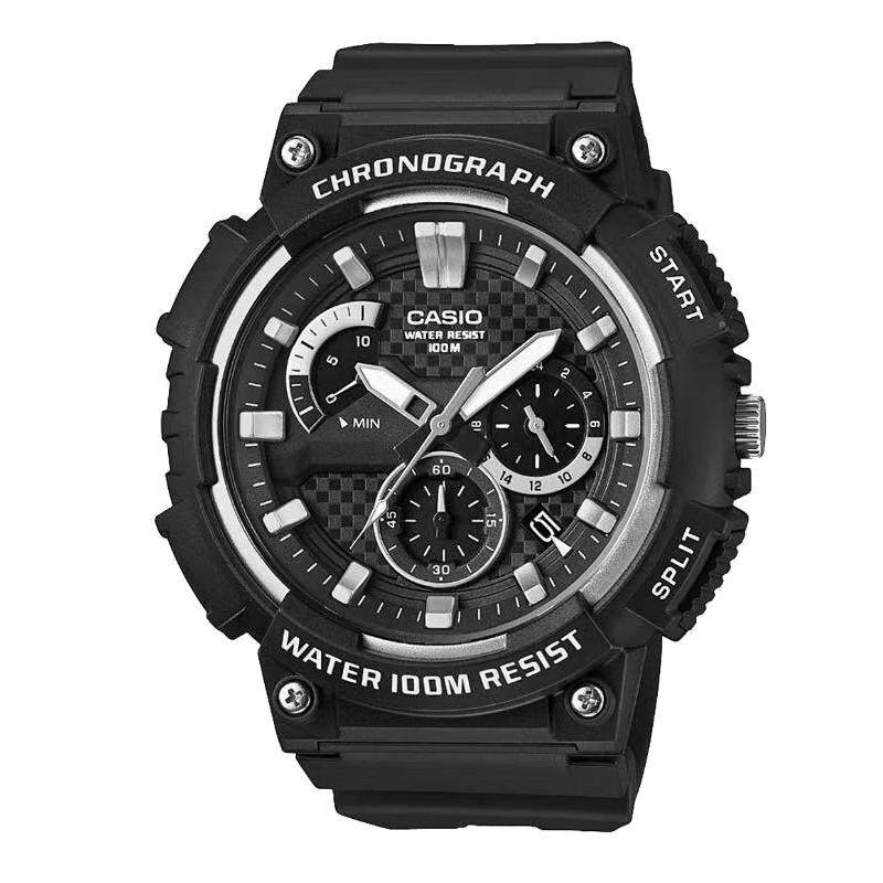 casio卡西欧手表男士黑金三眼指针式防水运动学生电子表mcw-200h