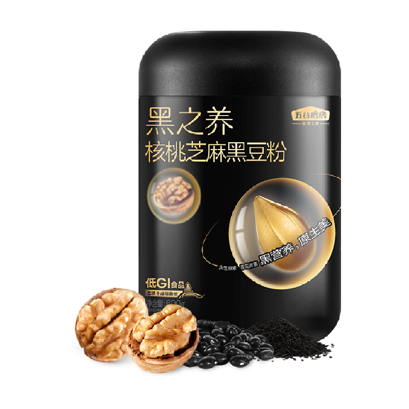 五谷磨房黑芝麻粉黑之养核桃芝麻黑豆粉芝麻糊孕妇早餐五黑粉