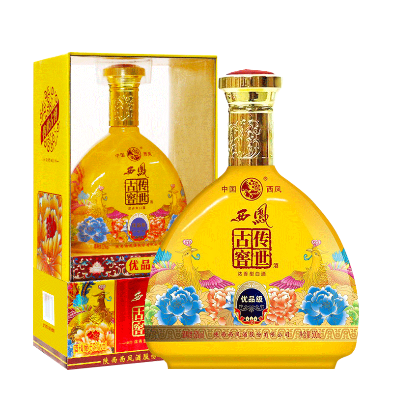 西凤酒52度凤牌古酿尊品浓香型国产白酒特价整箱礼盒装
