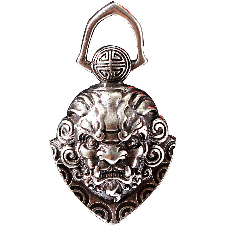 复古黄铜驱魔铃铛钥匙扣纯铜吊坠女国风挂件男吉祥白铜