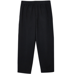 杰克琼斯男装新款秋冬针织休闲裤男士卫裤直筒宽松阔腿黑色长裤子