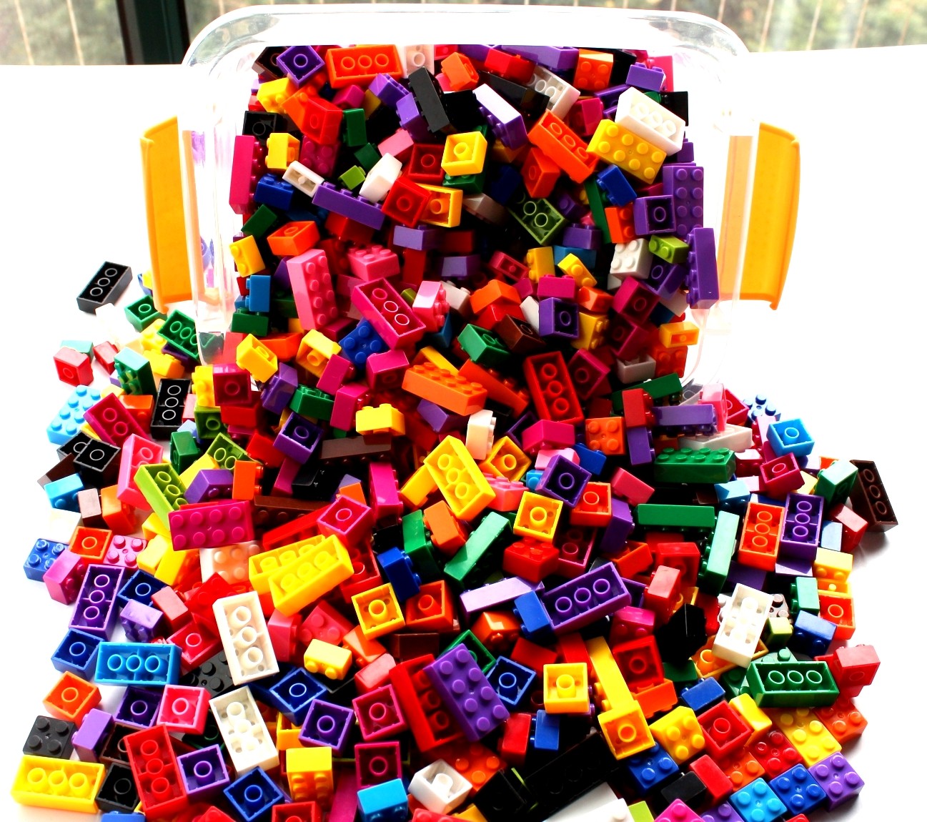 益趣兼容legao积木玩具1000小颗粒diy益智拼装彩虹小颗粒积木