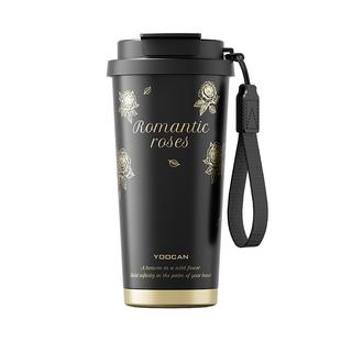 裕川保温杯黑金玫瑰陶瓷内胆送礼咖啡杯男款女2025新款大容量水杯