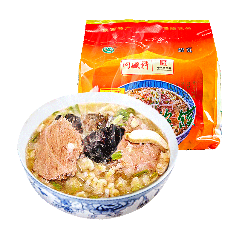 同盛祥羊肉泡馍四连包768g 陕西中华老字号特产西安小吃方便速食