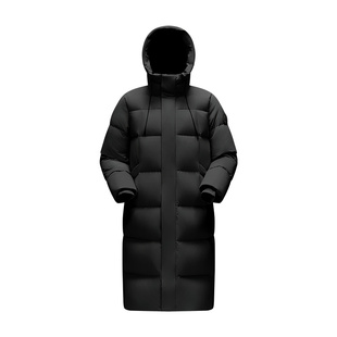 美力城鹅绒服暖天鹅男女款冬长款连帽情侣羽绒服百搭长款外套112