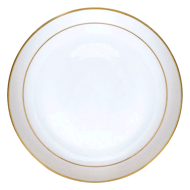 剁椒鱼头盘子菜盘家用金边大号12英寸圆形纯白大盘子酒店餐具蒸鱼