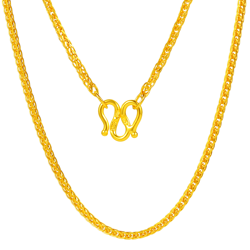 9999足金项链黄金肖邦链女款24k纯金送妈妈粗款金链子锁骨女士