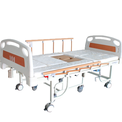 手动轮椅床老人家用多功能床椅分离两用护理床医用手摇床带便孔床