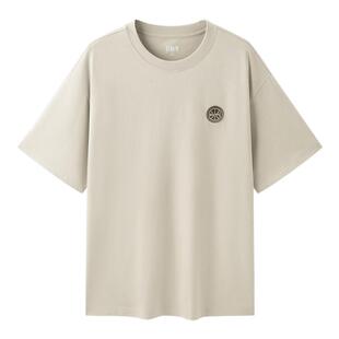 森马短袖T恤男运动风篮球印花绣花上衣复古学院夏季纯棉宽松时髦