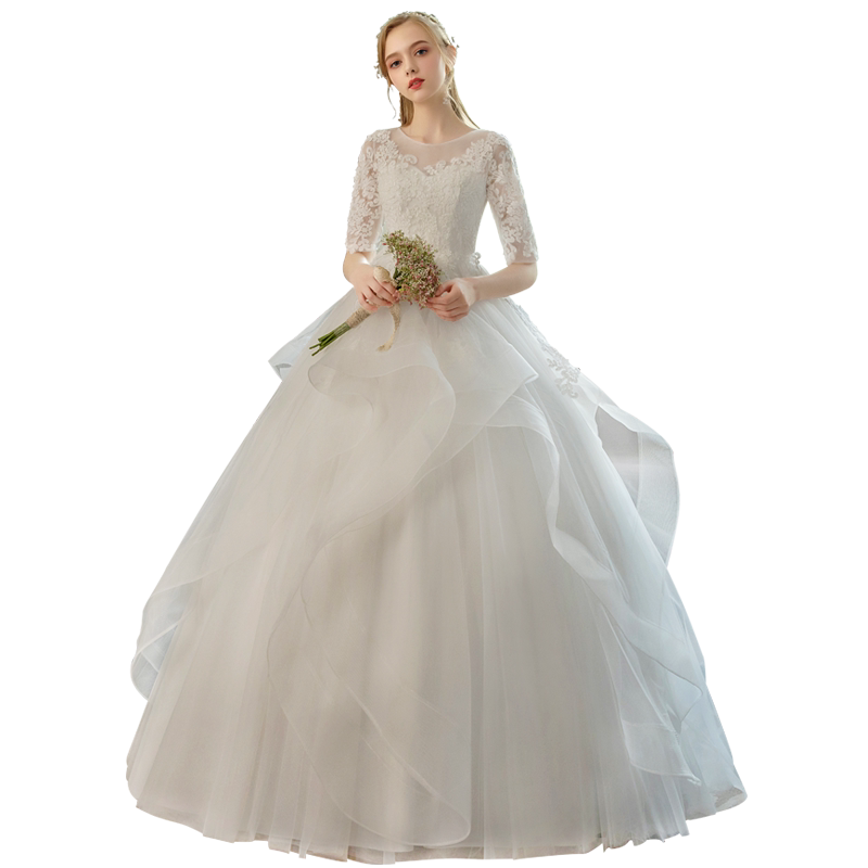 孕妇婚纱遮孕肚高腰孕妇款新娘婚纱女新娘主纱2020新款春季大码 - 蜜