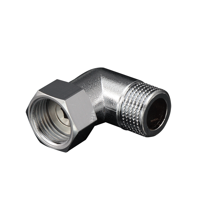 【全铜加厚】4分内外丝活接弯头 dn15 l型 1/2水管接头 电镀银色