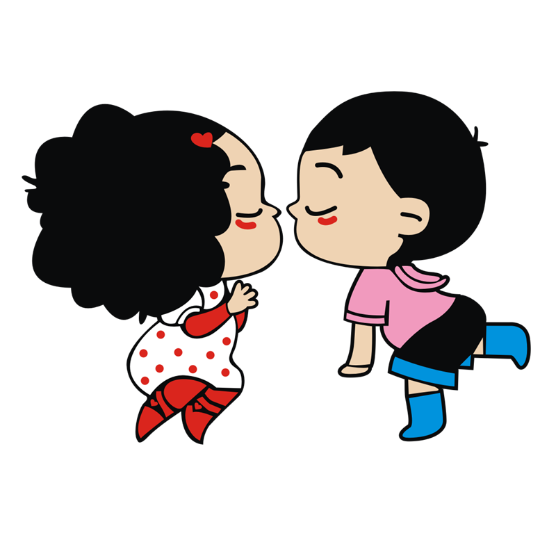 帝图卡通娃娃亲嘴车贴搞笑可爱整车汽车拉花车身贴侧门贴mg3划痕 - 帝