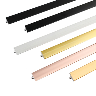 铝合金t型条嵌入式钛金装饰线条吊顶门槛收边压条背景墙t形金属条
