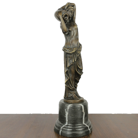 宇卓铜器纯铜欧式人物扛瓶倒水女欧式美女欧式黄铜雕塑摆件