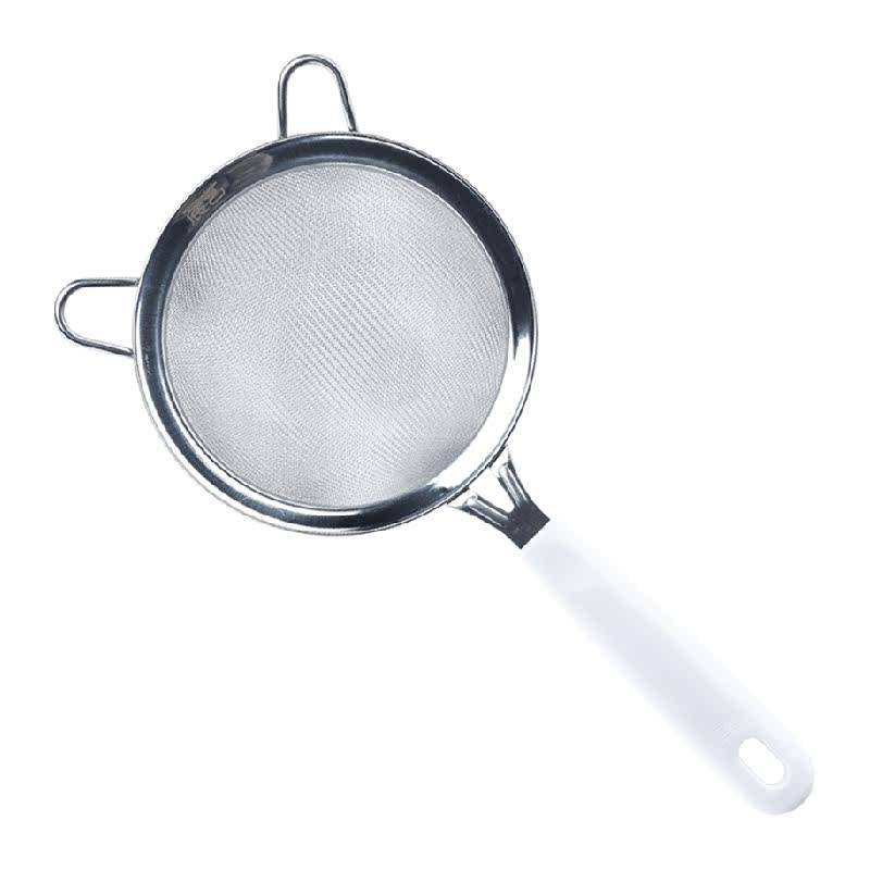展艺面粉筛加厚不锈钢手持硅胶糖粉糖霜筛网筛豆浆过滤筛烘焙工具