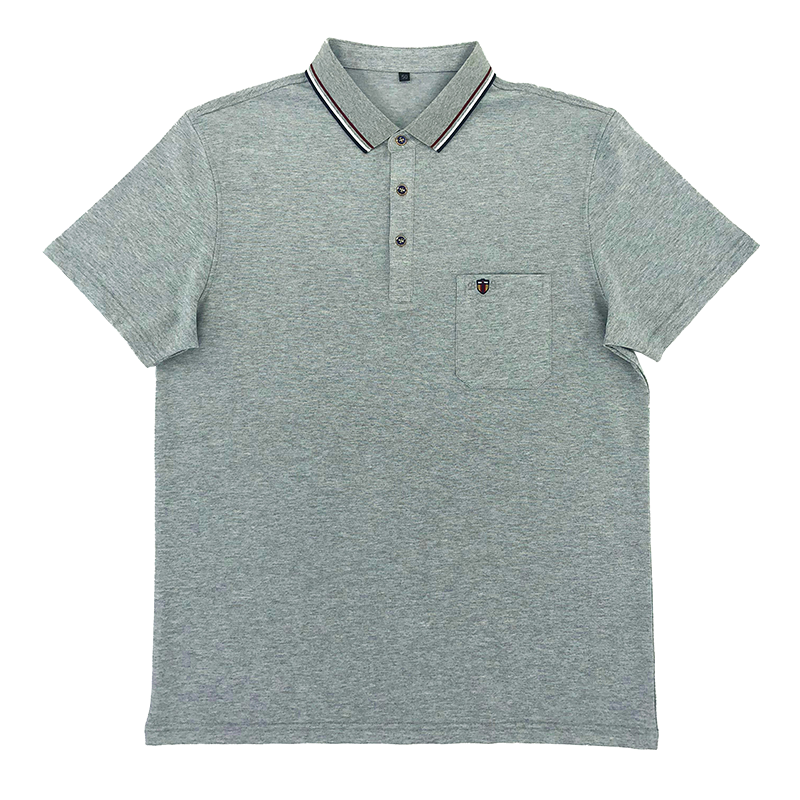 波鼠中老年短袖男宽松体t恤t棉翻领有口袋polo衫父亲爸爸装爷爷夏