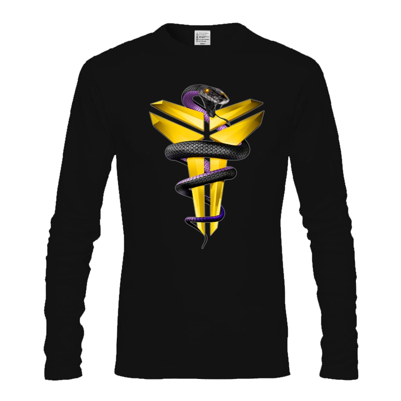 春季新款篮球衣服科比黑曼巴三角男士运动情侣纯棉长袖t恤打底衫