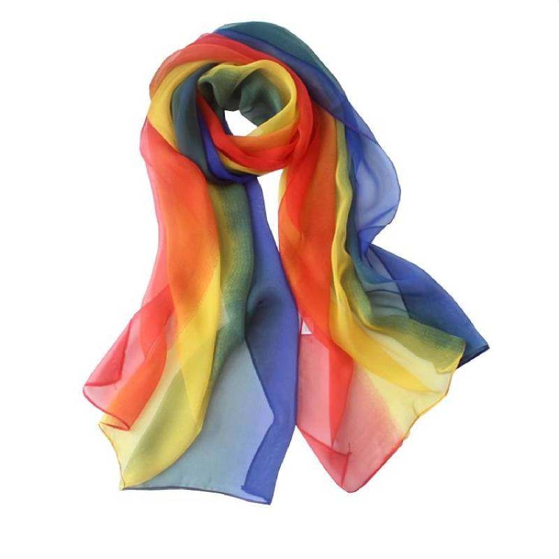 礼仪服形体训练丝巾女走秀纱巾舞蹈练功渐变彩色围巾长百搭防晒夏