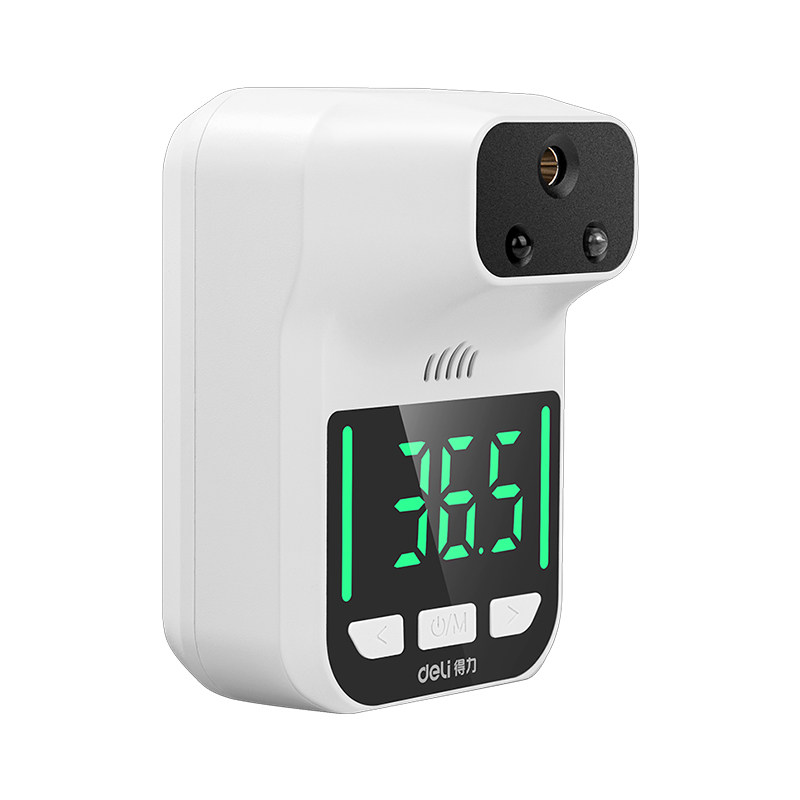 得力红外线测温仪门口自动体温检测仪感应一体机商用温度立式设备