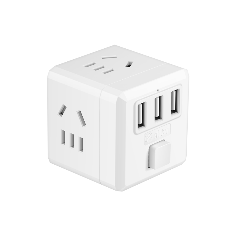 清风魔方usb插座转换器插头多功能无线排插面板多孔不带线电插板