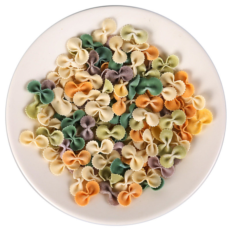 蝴蝶面儿童宝宝蔬菜面条彩色果蔬混合味送手工无添加婴儿辅食食谱