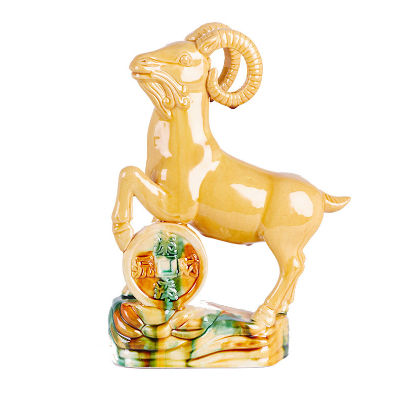 陶瓷羊摆件工艺品三羊开泰客厅风水镇宅招财办公室唐三彩生肖羊