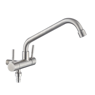 包邮304不锈钢洗衣机水龙头4分拖把池小龙头入墙式快开网嘴水咀