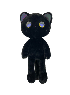 doozie drowsy小黑猫可爱公仔反光炫彩毛绒玩具节日礼物陪睡玩偶