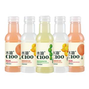農(nóng)夫山泉水溶C100復(fù)合果汁果味飲料445ml*5瓶裝檸檬青皮味維C飲料