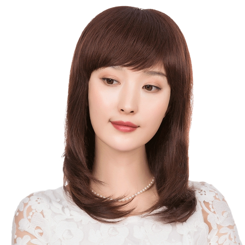 假发女中长发自然全头真发轻薄刘海头套逼真自然内扣假发一体长发