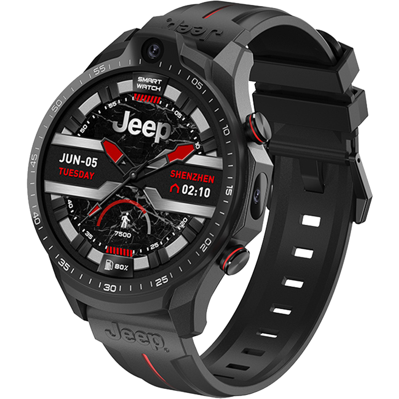 jeep黑骑士智能双摄运动手表男4g全网通话防水户外电话多功能新款